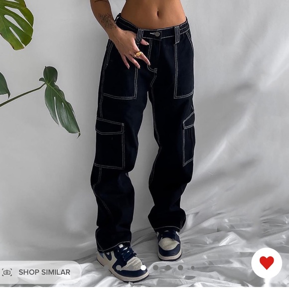 Fashion Nova | Jeans | Fashion Nova Give Me A Break Cargo Carpenter Jeans  Size 3 26 | Poshmark